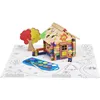 Image de Chalet à Peindre 85 Pièces - JEUJURA - Jeu de Construction en Bois Naturel Accessoires et Peinture Inclus 26x24x9 cm
