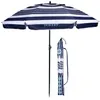 Image de Isotoner Parasol de plage ultra résistant structure anti vent léger et anti uv upf50+ rayure mixte marine