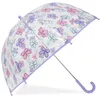 Image de Isotoner Parapluie cloche transparent ouverture facile et sécurisante pvc/papillons fille
