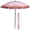Image de Isotoner Parasol de plage jardin ultra résistant structure anti vent léger réglable et anti uv upf50+ 160 cm rayure saumon
