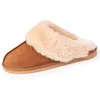 Image de Isotoner Chaussons Cuir fourré chaud camel femme