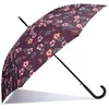 Image de Isotoner Parapluie canne ultra dérperlant solide ouverture automatique/ fermeture manuelle fleurs pensées femme