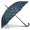 Image de Isotoner Parapluie canne ultra dérperlant solide ouverture automatique/ fermeture manuelle citron jaune femme
