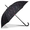 Image de Isotoner Parapluie canne ultra dérperlant solide ouverture automatique/ fermeture manuelle coeur rouge femme