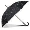 Image de Isotoner Parapluie canne dérperlant solide ouverture automatique/ fermeture manuelle pois noir/jaune femme