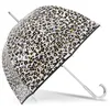 Image de Isotoner Parapluie canne cloche transparente résistance au vent manuelle pvc/léopard noir femme