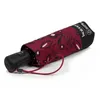Image de Isotoner Parapluie solide déperlant large couverture 98 cm mini 21cm et automatique bandana bordeaux femme