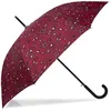 Image de Isotoner Parapluie canne dérperlant solide ouverture automatique/ fermeture manuelle bandana bordeaux femme