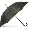 Image de Isotoner Parapluie canne dérperlant solide ouverture automatique/ fermeture manuelle zèbre kaki femme