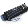 Image de Isotoner Parapluie compact 16 5cm solide déperlant à ouverture manuelle rayure noeud bleu femme