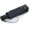 Image de Isotoner Parapluie solide déperlant large couverture 98 cm mini 21cm et automatique rayure noeud bleu femme