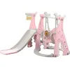 Image de Toboggan - T&T ConfoMaison - 3 en 1 - Balançoire - Panier de basket - Rose - Intérieur