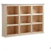 Image de Bibliothèque en bois brut 9 cases