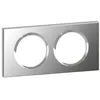 Image de Plaque de finition LEGRAND Céliane 2 postes verre miroir - gris - Programme Céliane