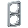 Image de Support plaque étanche PLEXO composable IP55 gris 2 postes verticaux - LEGRAND