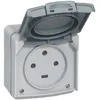 Image de Prise de Courant LEGRAND de Puissance Saillie Étanche 20A 3 Alvéoles Gris en occasion ou reconditionné