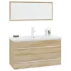 Image de Bonne qualité - Mobilier Ensemble de meubles de salle de bain 3 pcs Salle de bain et WC - BONNIE - Chêne sonoma DECO M7567829