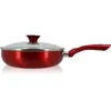 Image de Sauteuse avec couvercle - MENASTYL - 24 cm - Aluminium - Cerise - Compatible induction