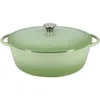 Image de Cocotte - MENASTYL - 6020075 - Ronde - En fonte acier émaillé - Vert - 7 litres