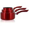Image de Set 3 casseroles cerise aluminium compatible induction 14/16 et 18cm
