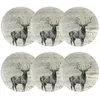 Image de Lot 6 assiettes plates lachat cerf 26cm en porcelaine
