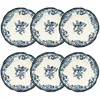 Image de Lot 6 assiettes creuses en porcelaine bleu faustine 22cm