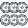 Image de Lot 6 assiettes desserts en porcelaine bleu faustine 20cm