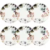 Image de Lot 6 assiettes plates aquarelle 27cm en porcelaine
