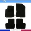 Image de Tapis de sol voiture - Sur mesure pour Peugeot 208 (03/2012-09/2019) - Moquette Antidérapante - Clips et Scratch - 4 pièces
