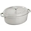 Image de Cocotte ovale - STAUB - Truffe blanche - Fonte émaillée - 33 cm (7 personnes) - Tous feux dont induction