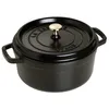 Image de Cocotte Ronde - STAUB - Ø 24 cm - Noir Mat - Compatible Induction - Couvercle Auto-arrosant