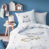 Image de Parure de lit enfant 100% Coton - HARRY POTTER OWL - Blanc - 140x200+63x63cm