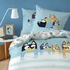 Image de Parure de lit enfant 100% Coton - BLUEY TOGETHER - Bleu - 140x200+63x63cm