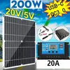 Image de 200W 12V Kit de Panneau Solaire Chargeur de Batterie + 20A Contrôleur + Chargeur de Voiture