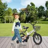 Image de SUPFINE Bicyclette pour Enfants - 14 Pouces - Vélo pour Filles et Garçons de 3 À 5 Ans - Convient aux Débutants - Blanc