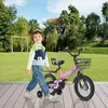 Image de JEOBEST 14 Pouces Vélo Enfant avec Panier et Roues Stabilisatrices Bicyclette pour Filles Garçons de 3-5 Ans Convient débutants