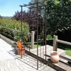 Image de Arche de jardin pergola en fer vieilli tubes carrés petit modèle + 4 supports poteaux à enfoncer