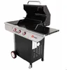 Image de Barbecue à gaz avec couvercle de cuisson Argent 141.5x58.5x114.5 cm