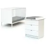Image de WEBABY - Chambre bébé lit et commode à langer en bois ALBA Blanc - Taille unique