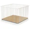 Image de Parc bébé en bois FORMULA BABY - Blanc - 100x100 cm - Fond PVC réglable - De 0 à 24 mois