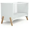 Image de AT4 - Lit bébé en bois PIRATE Blanc et Hêtre 60 x 120 cm Blanc et Hêtre - Taille unique
