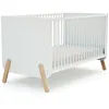 Image de AT4 - Lit bébé évolutif en bois PIRATE Blanc et Hêtre Verni 70 x 140 cm Blanc et Hêtre Verni - Taille unique