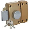 Image de Verrou à bouton - ISEO - CITY 25 - Cylindre 50mm - 3 clés plates - Finition bronzé or