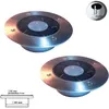 Image de Lot de 2 Spots solaires encastrables pour balisage au sol - Gris - LED - Extérieur