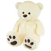 Image de Ours Crème en Peluche avec Noeud +/- 100 cm - PLANET PLUCH - Grand ours crème de 1 mètre irrésistiblement doux.