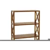 Image de Étagère croisillons style ethnique - MACABANE - MADRID - Bois - Marron - 80x36x120 cm