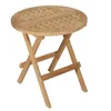 Image de Table de pique nique ronde en teck massif JARDITECK