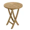 Image de Table en teck massif ronde pliante de jardin JARDITECK