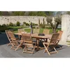 Image de Ensemble en teck table ovale extensible de jardin 200 - 300 cm + 8 chaises JARDITECK