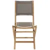 Image de Lot de 2 chaises pliantes en teck et textilène - JARDITECK - Taupe - Meuble de jardin